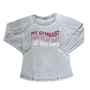 NEW XL LuLaRoe Julie Long Sleeve Sport Shirt Gymnast Flip Out Raglan Burn Gray